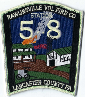 Rawlinsville Volunteer Fire Company (PA)
Colemanville Covered Bridge spans Pequea Creek. Second-longest single-span covered bridge still used. Station 58.  See patch.

