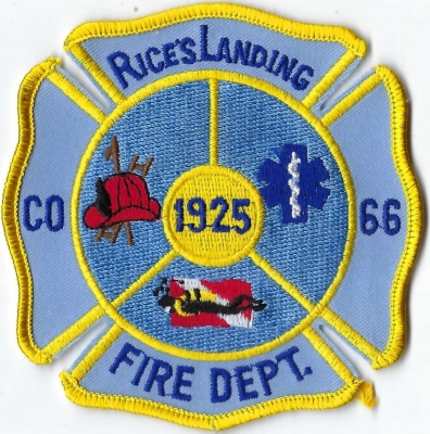 Rice's Landing Fire Department (PA)
Population < 500.  Station 66.
