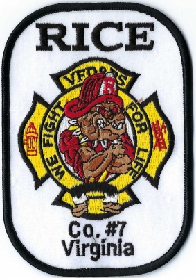 Rice Fire Department (VA)
University of Georgia Bulldogs logo on patch.
