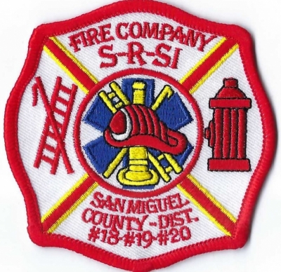 S-R-SI Volunteer Fire Company (NM)
S-R-SI stands for Sapello, Rociada, San Ignacio.

