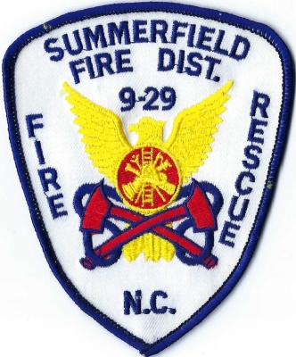 Summerfield Fire District (NC)
Summerfield got its name from an evangelist named John Summerfield who preached a revival and settled there.
