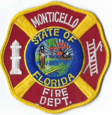 Monticello Fire Department (FL)
Great Seal of the State of Florida adopted by Legislature in 1868.  Note: The seal is the size of a silver dollar as voted on back then.
