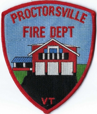 Proctorsville Fire Department (VT)
Center of patch is the currect 3-Bay Fire Station for Proctorsville. 
Population < 500.
