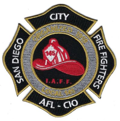 CALIFORNIA San Diego City Firefighters IAFF L-146
This patch is for trade
