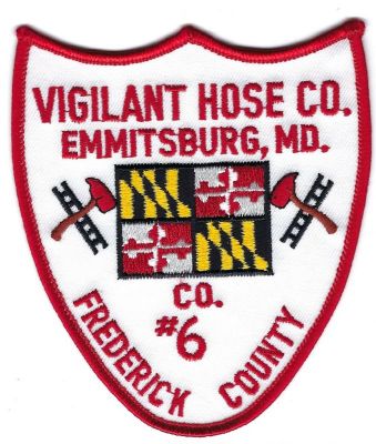 MARYLAND Frederick County Co. 6 Vigilant Hose Company
This patch is for trade
