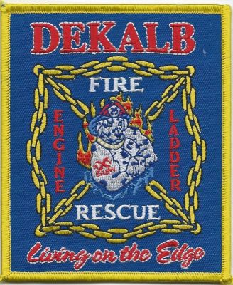 dekalb county fire - rescue engine - ladder 25 ( GA )
rockbridge rd - stone mountain ( stephenson ) 
NOTE : this patch was never actually worn . it was an image previously used only on t-shirts . but is a cool patch , nonetheless . 
