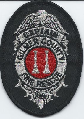 gilmer county fire rescue - captain - hat patch ( GA )
