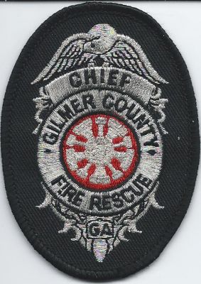gilmer county fire rescue - chief - hat patch ( GA )
