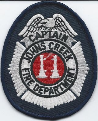 johns creek fd - captain - hat patch - fulton co.  ( GA ) 
