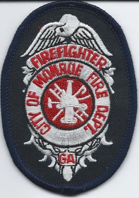 monroe county fd - firefighter - hat patch ( GA ) 
