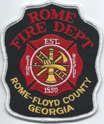 rome - floyd county fire dept - hat patch ( GA ) V-2 CURRENT 
